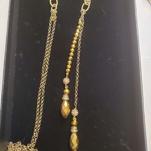 HEIDI DAUS LARIAT GOLDEN TOPAZ NECKLACE